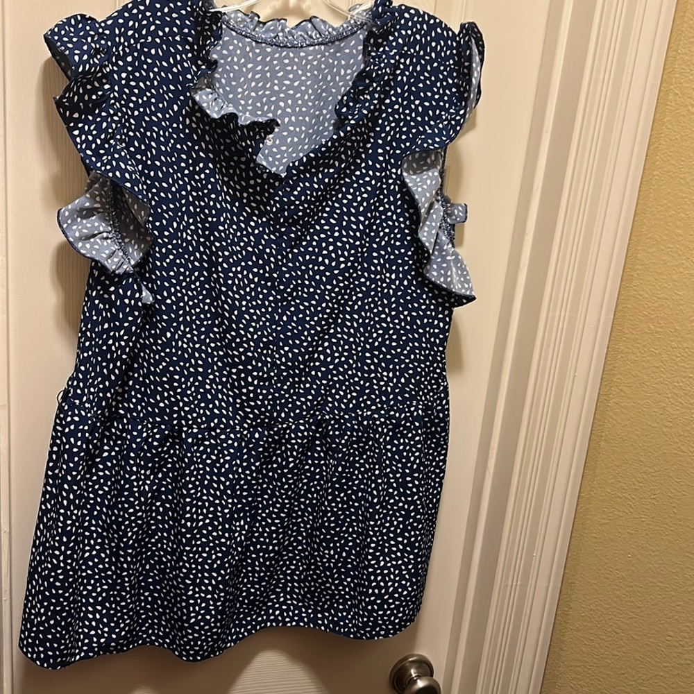 Navy SHEIN silky babydoll top